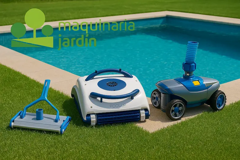 En MaquinariaJardin.com encontrarás una amplia gama de limpiafondos para piscinas: eléctricos, manuales, hidráulicos y robots automáticos. Disponemos de modelos ideales para piscinas pequeñas, desmontables o de obra, incluyendo opciones a batería, con manguera o inalámbricas. Si buscas el mejor limpiafondos calidad precio, un limpiafondos piscina barato o no sabes qué limpiafondos comprar, te ayudamos a elegir la mejor opción con asesoramiento profesional. Aprovecha nuestras ofertas en limpiafondos piscina y compra online con envío rápido, garantía y recambios disponibles.